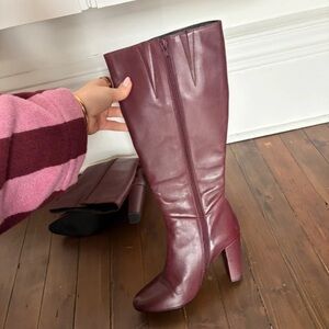 Elegant Burgundy Heeled Boots